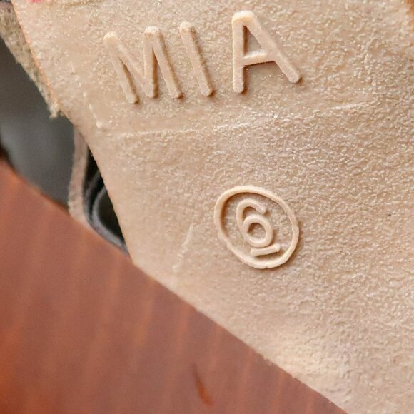 MIA Military Green Suede Leather Peep Toe Cutout Lace-up Heels Bootie Shoes 6 - Picture 8 of 16